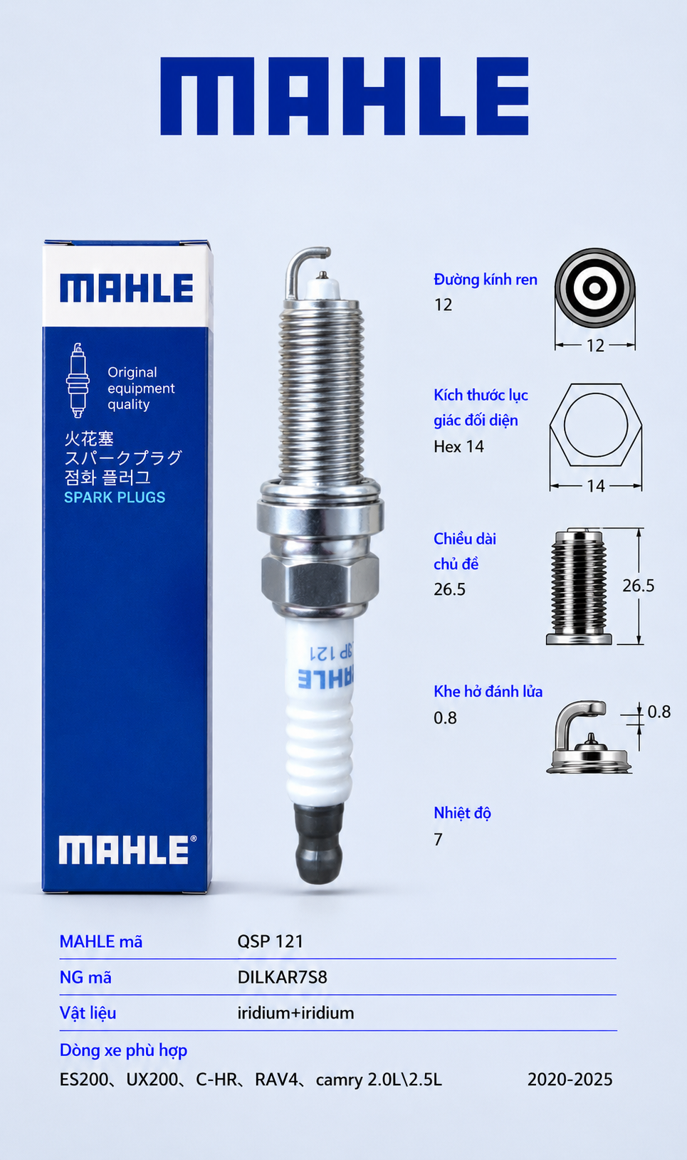 WEMAN Bugi QSP-121 OEM DILKAR7S8 WEMAN Bugi QSP-121