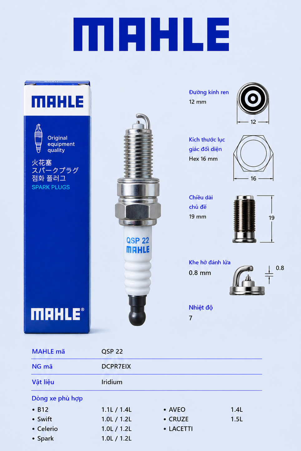 WEMAN Bugi QSP-22 OEM DCPR7EIX WEMAN Bugi QSP-22
