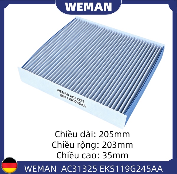 WEMAN Lọc gió điều hòa AC31325 OEM EKS119G245AA WEMAN Lọc gió điều hòa AC31325