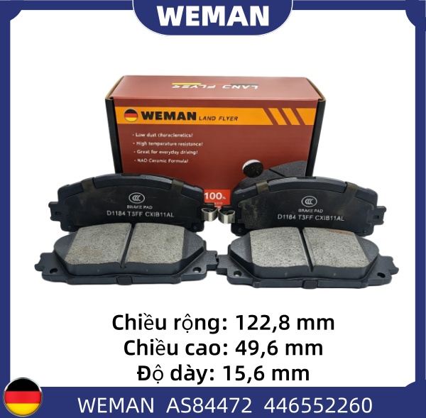 WEMAN Má phanh AS84472 Toyota Vios Yaris