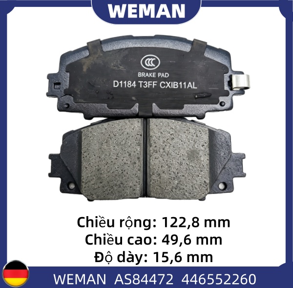 WEMAN Má phanh AS84472 Toyota Vios Yaris