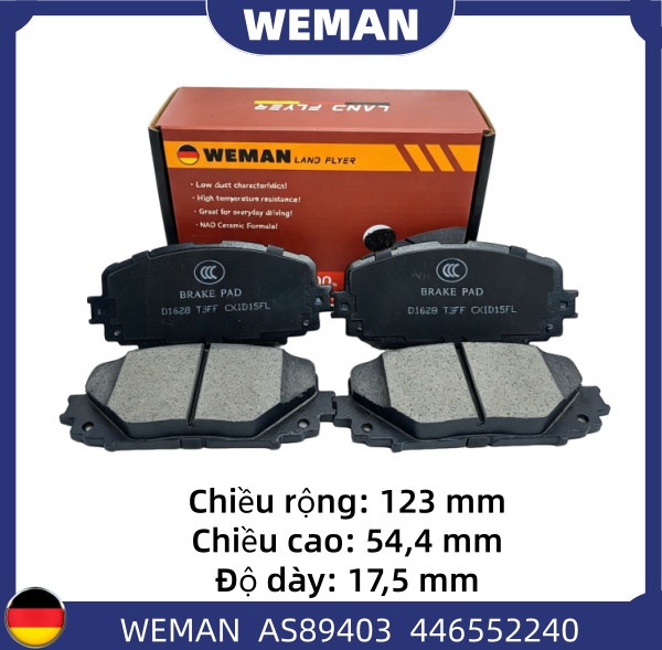 WEMAN Má phanh AS89403 Toyota Vios Yaris