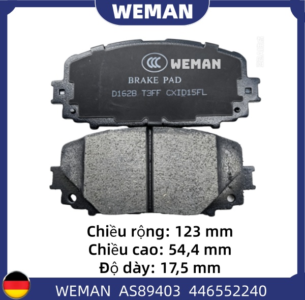 WEMAN Má phanh AS89403 Toyota Vios Yaris