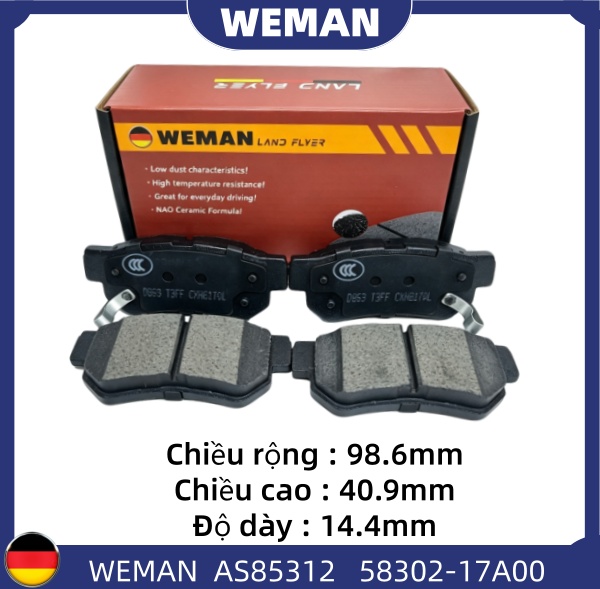 WEMAN Má phanh AS85312 OEM 58302-17A00 WEMAN Má phanh AS85312