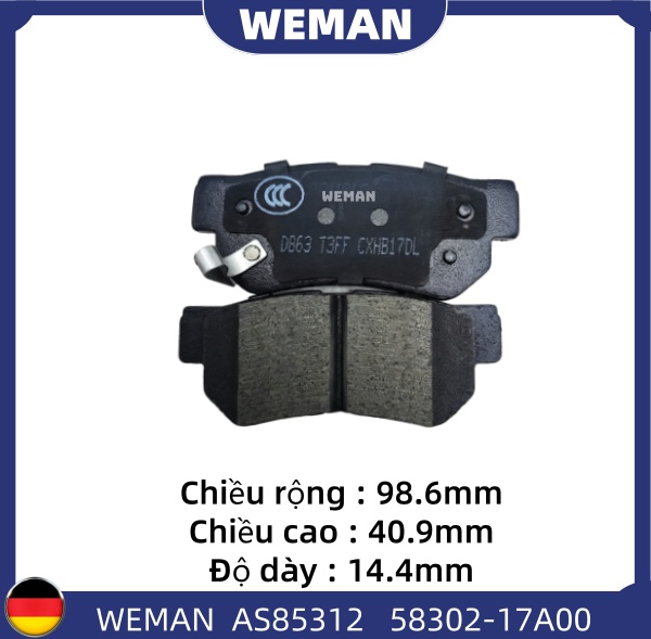 WEMAN Má phanh AS85312 OEM 58302-17A00 WEMAN Má phanh AS85312