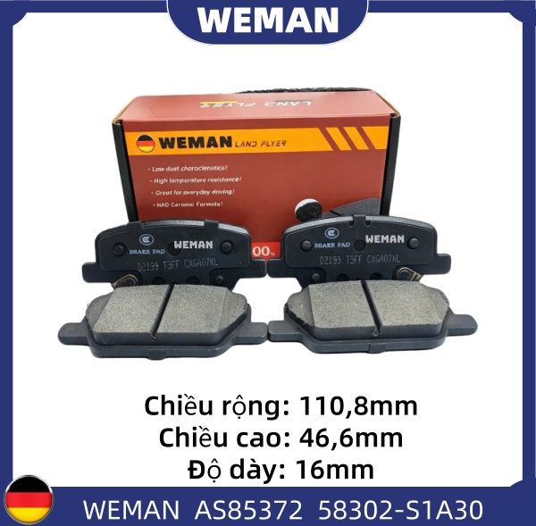 WEMAN Má phanh AS85372 HYUNDAI/KIA Santafe