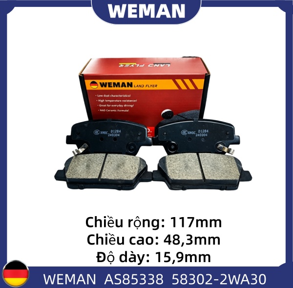 WEMAN Má phanh AS85338 HYUNDAI/KIA Santafe Sorento