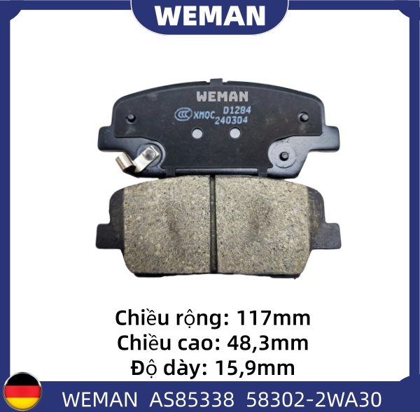 WEMAN Má phanh AS85338 HYUNDAI/KIA Santafe Sorento OEM 583020WA00 WEMAN Má phanh AS85338 HYUNDAI/KIA Santafe Sorento