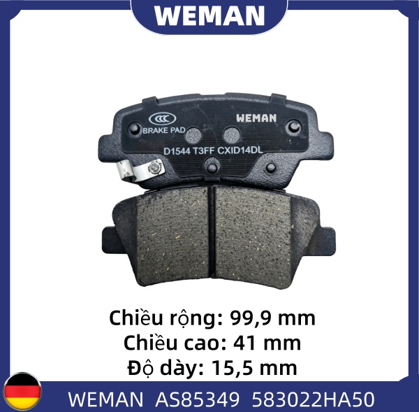 WEMAN Má phanh AS85349 HYUNDAI/KIA K3 Optima Cerato Elantra