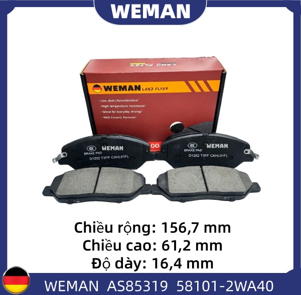 WEMAN Má phanh AS85319 HYUNDAI/KIA Sedona Santafe Sorento