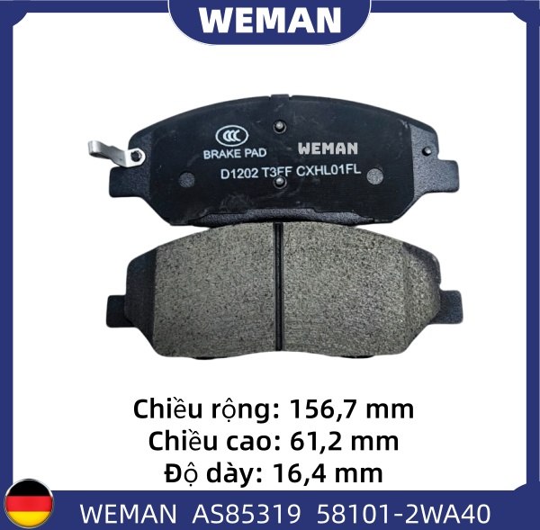 WEMAN Má phanh AS85319 HYUNDAI/KIA Sedona Santafe Sorento
