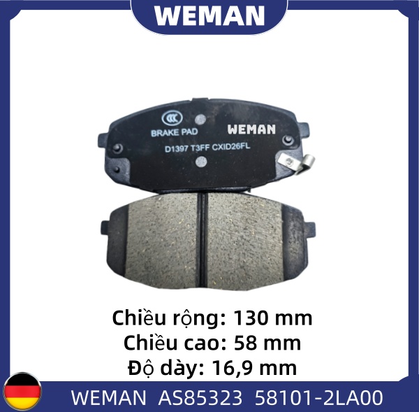 WEMAN Má phanh AS85323 HYUNDAI/KIA K3 FORTE Cerato I30