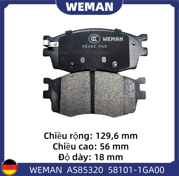 WEMAN Má phanh AS85320 HYUNDAI/KIA Accetn I20 Accent