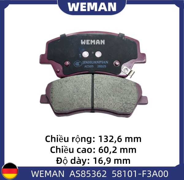 WEMAN Má phanh AS85362 HYUNDAI/KIA Elantra