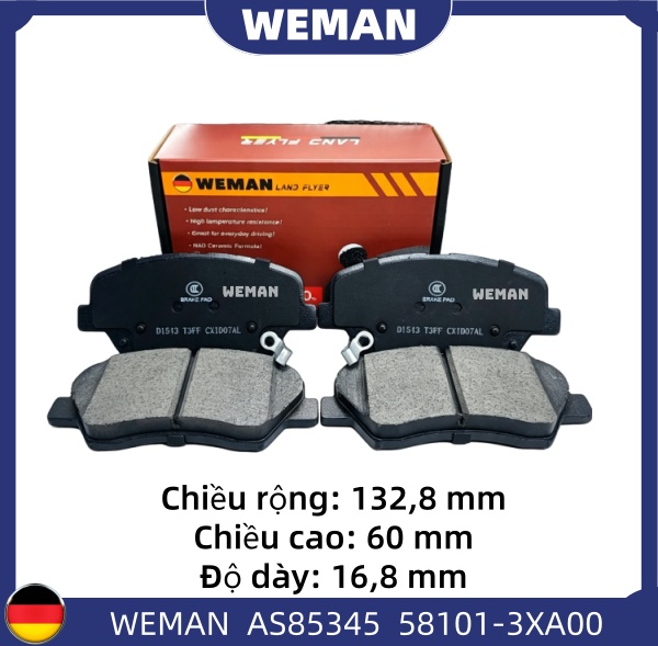 WEMAN Má phanh AS85345 HYUNDAI/KIA K3 Cerato Elantra Accetn