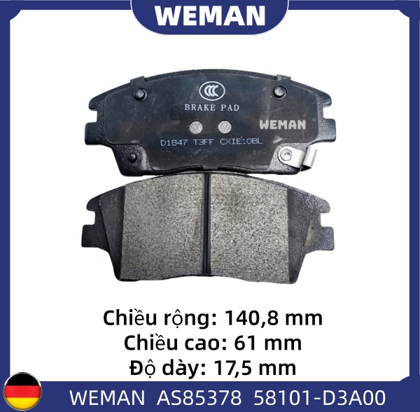 WEMAN Má phanh AS85378 HYUNDAI/KIA Tucson Sportage