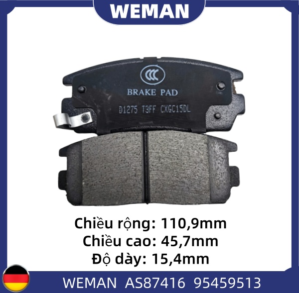 WEMAN Má phanh AS87416 Chev*olet/DAE*OO CAPTIVA OEM 16 05 123 WEMAN Má phanh AS87416 Chev*olet/DAE*OO CAPTIVA