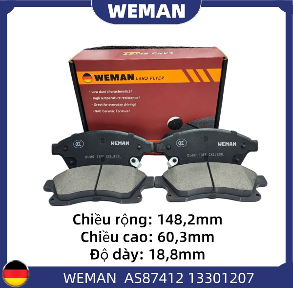 WEMAN Má phanh AS87412 Chev*olet/DAE*OO CRUZE OEM 13301207 WEMAN Má phanh AS87412 Chev*olet/DAE*OO CRUZE