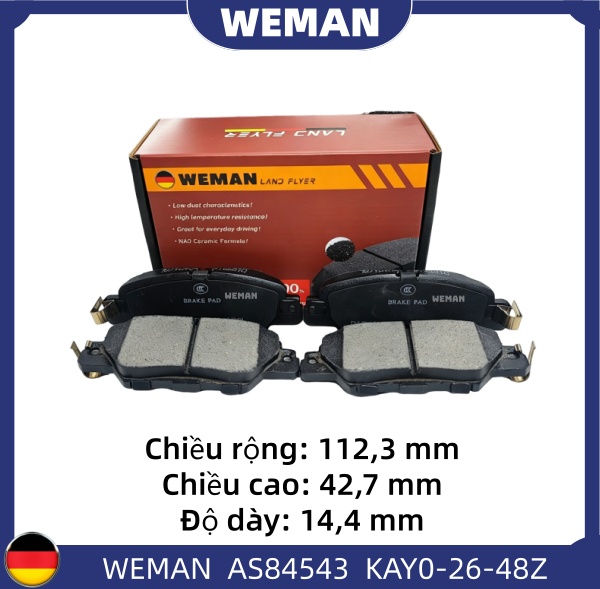 WEMAN Má phanh AS84543 Ma*da Mazda CX-5 OEM KAY0-26-48Z WEMAN Má phanh AS84543 Ma*da Mazda CX-5