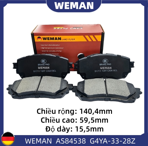 WEMAN Má phanh AS84538 Ma*da Mazda 6 OEM G4YA-33-28Z WEMAN Má phanh AS84538 Ma*da Mazda 6