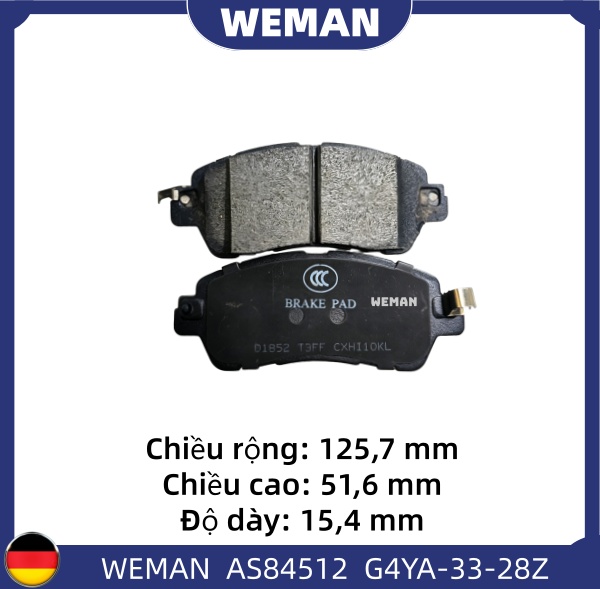WEMAN Má phanh AS84512 Ma*da Mazda 2