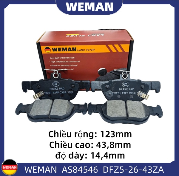WEMAN Má phanh AS84546 Ma*da Mazda 3 OEM DFZ5-26-43ZAMAZDA : BCYA2643Z WEMAN Má phanh AS84546 Ma*da Mazda 3
