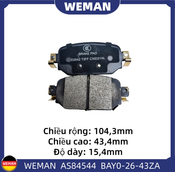 WEMAN Má phanh AS84544 Ma*da Mazda CX-30 Mazda 3