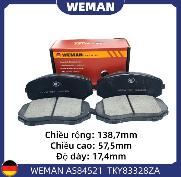 WEMAN Má phanh AS84521 Mitsu*ishi Triton OEM 7T4Z2V001AA WEMAN Má phanh AS84521 Mitsu*ishi Triton