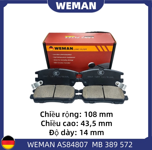 WEMAN Má phanh AS84807 Mitsu*ishi Pajero
