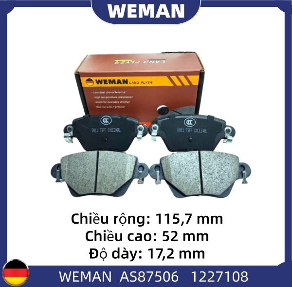 WEMAN Má phanh AS87506 For-d MONDEO OEM 1121895 WEMAN Má phanh AS87506 For-d MONDEO