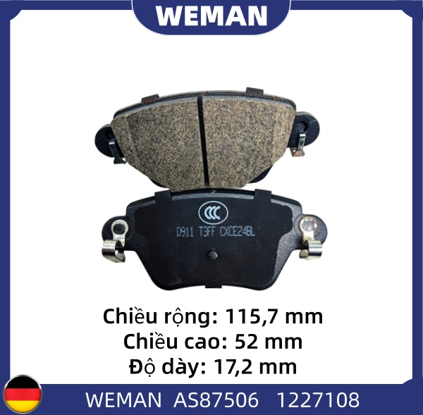 WEMAN Má phanh AS87506 For-d MONDEO OEM 1121895 WEMAN Má phanh AS87506 For-d MONDEO
