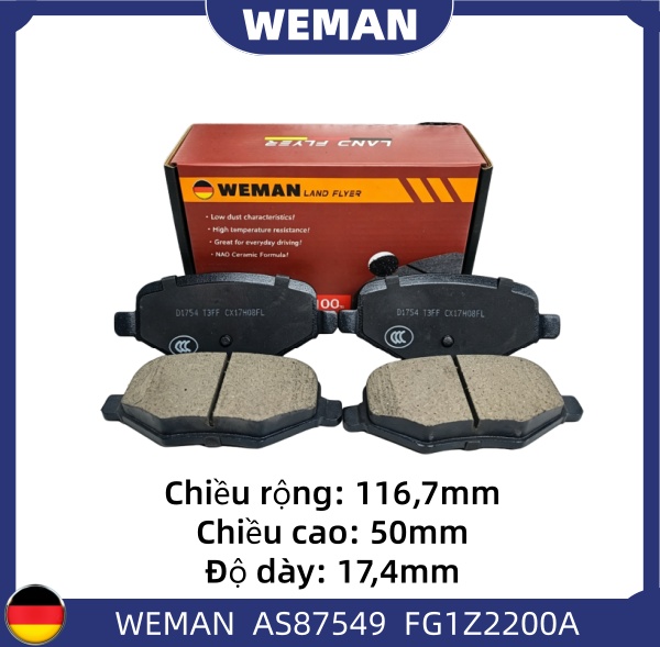 WEMAN Má phanh AS87549 For-d EXPLOREN OEM 8A8Z2V200A WEMAN Má phanh AS87549 For-d EXPLOREN