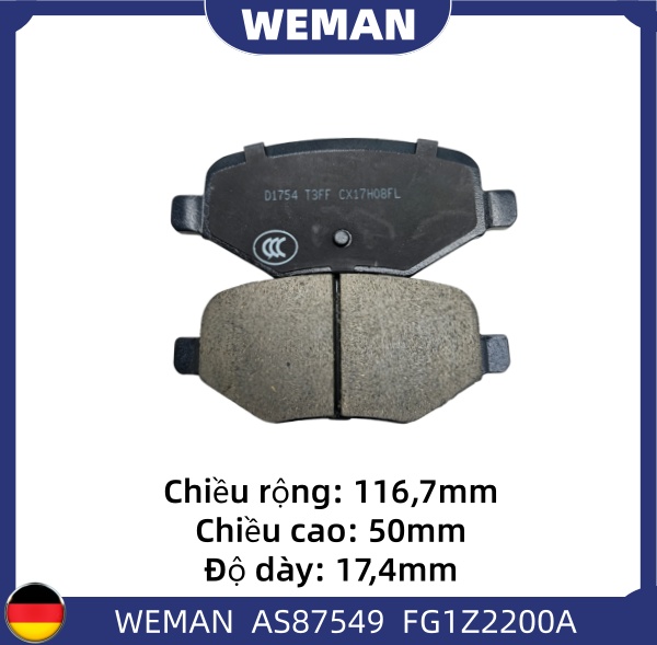 WEMAN Má phanh AS87549 For-d EXPLOREN OEM 8A8Z2V200A WEMAN Má phanh AS87549 For-d EXPLOREN