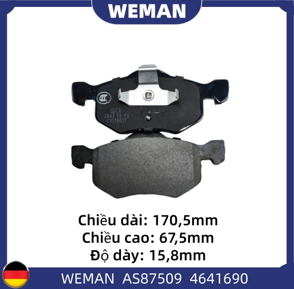 WEMAN Má phanh AS87509 For-d Escape