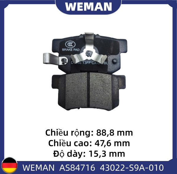 WEMAN Má phanh AS84716 Ho*da CRV