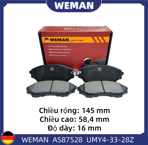 WEMAN Má phanh AS87528 For-d Everest Mazda BT-50 Ranger OEM 1356600 WEMAN Má phanh AS87528 For-d Everest Mazda BT-50 Ranger