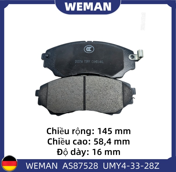 WEMAN Má phanh AS87528 For-d Everest Mazda BT-50 Ranger OEM 1356600 WEMAN Má phanh AS87528 For-d Everest Mazda BT-50 Ranger