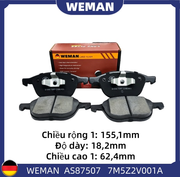 WEMAN Má phanh AS87507 For-d FOCUS ECOSPORT Mazda 3 OEM 1223682 WEMAN Má phanh AS87507 For-d FOCUS ECOSPORT Mazda 3