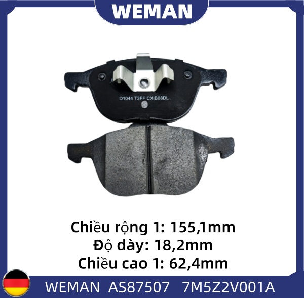 WEMAN Má phanh AS87507 For-d FOCUS ECOSPORT Mazda 3 OEM 1223682 WEMAN Má phanh AS87507 For-d FOCUS ECOSPORT Mazda 3
