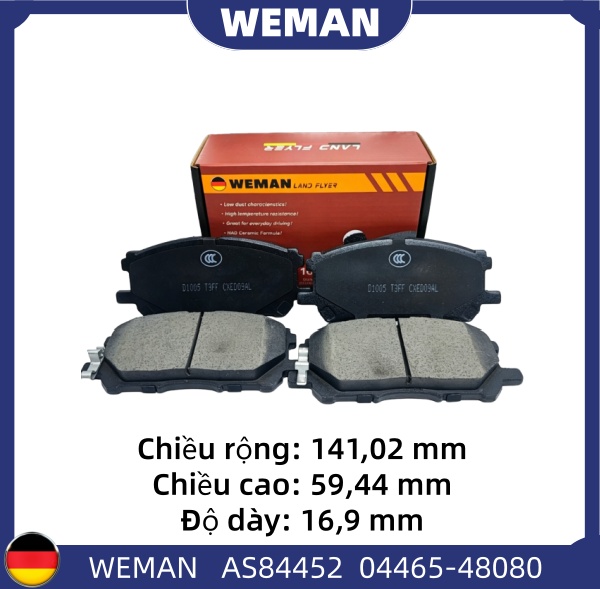 WEMAN Má phanh AS84452 Toy*ta Highlander OEM LEXUS : 04465-0W070 WEMAN Má phanh AS84452 Toy*ta Highlander