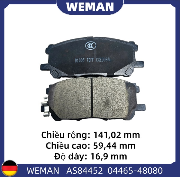 WEMAN Má phanh AS84452 Toy*ta Highlander OEM LEXUS : 04465-0W070 WEMAN Má phanh AS84452 Toy*ta Highlander