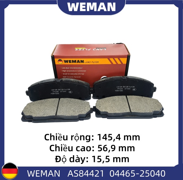 WEMAN Má phanh AS84421 Toy*ta Hiace OEM 04465-25040 WEMAN Má phanh AS84421 Toy*ta Hiace