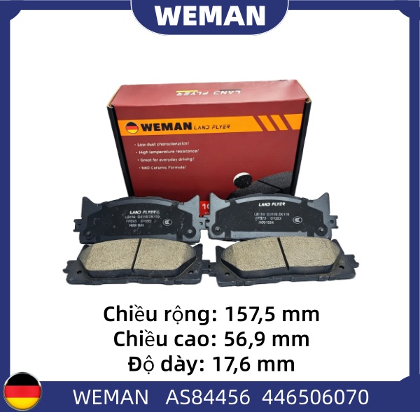 WEMAN Má phanh AS84456 Toy*ta Camry