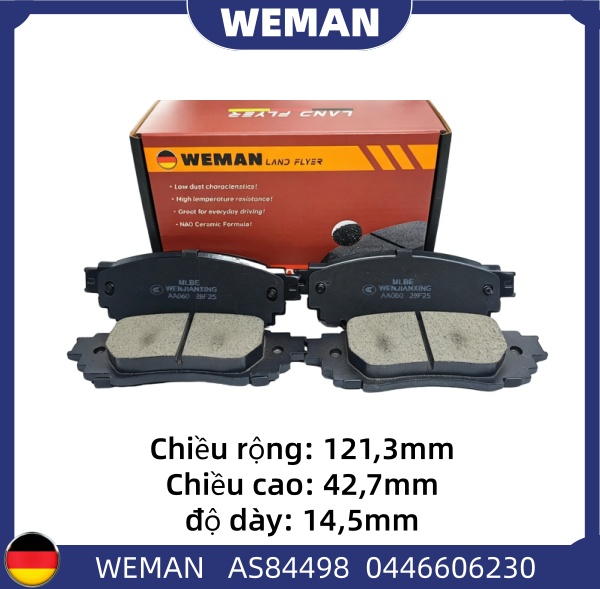 WEMAN Má phanh AS84498 Toy*ta Camry
