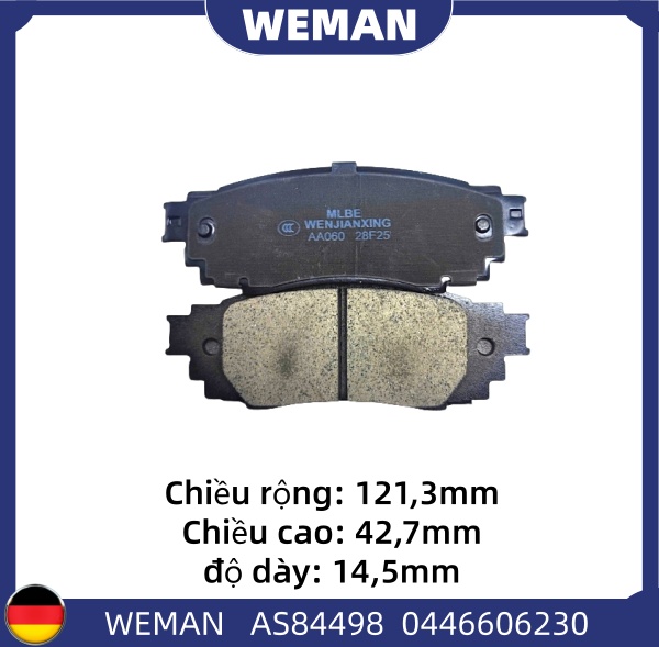 WEMAN Má phanh AS84498 Toy*ta Camry