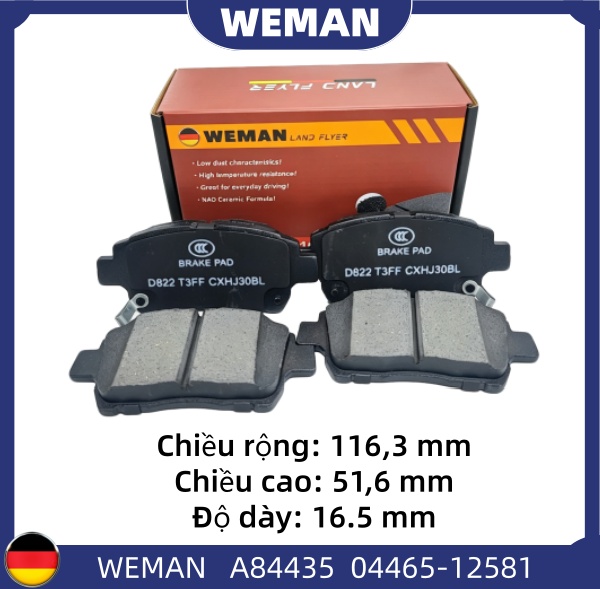 WEMAN Má phanh AS84435 Nis*an TEANA Altis Vios Yaris