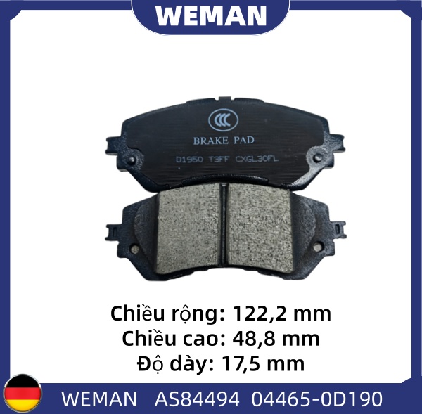 WEMAN Má phanh AS84494 Toy*ta Vios