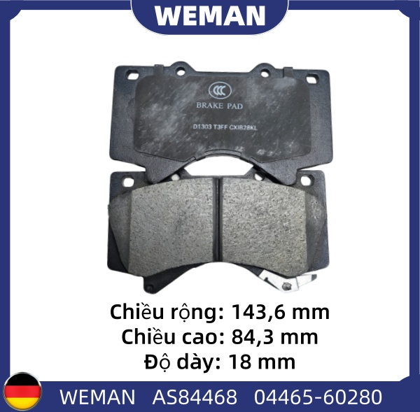 WEMAN Má phanh AS84468 Toy*ta Land Cruiser OEM LEXUS : 04465-0C020 WEMAN Má phanh AS84468 Toy*ta Land Cruiser