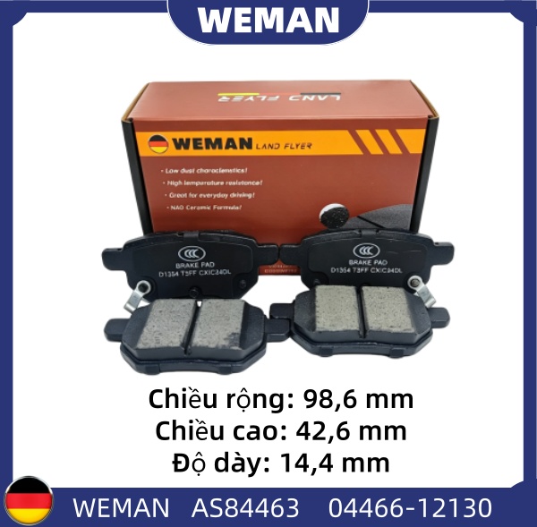 WEMAN Má phanh AS84463 Toy*ta Altis Vios Yaris