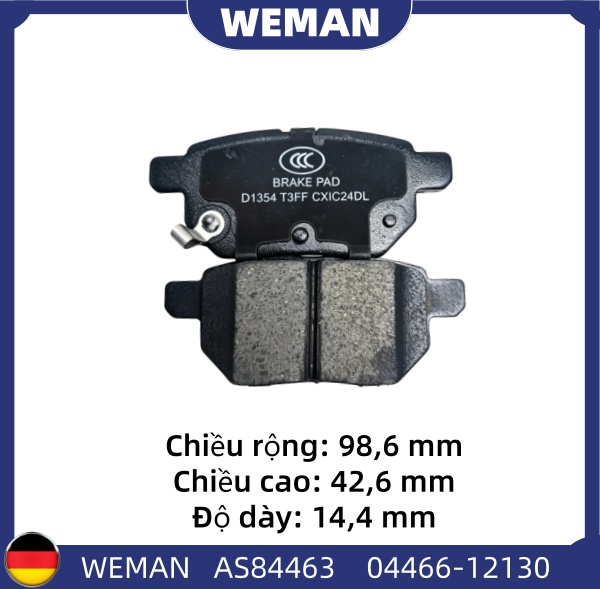 WEMAN Má phanh AS84463 Toy*ta Altis Vios Yaris